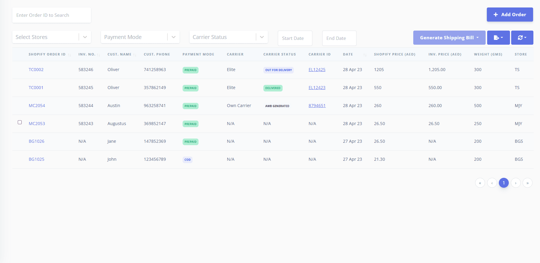 An Image showing a snippet of the Screen to manage hr applications